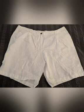 Eileen Fisher White Linen Shorts 18